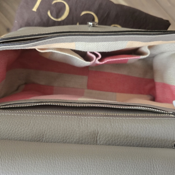 Gucci Cellarius Camelia Leather Medium Gray Bamboo Tassel Crossbody Bag - Picture 7 of 13